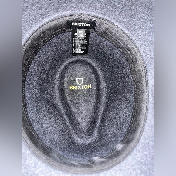 BRIXTON DARK GREY FEDORA HAT - Picture 6 of 8